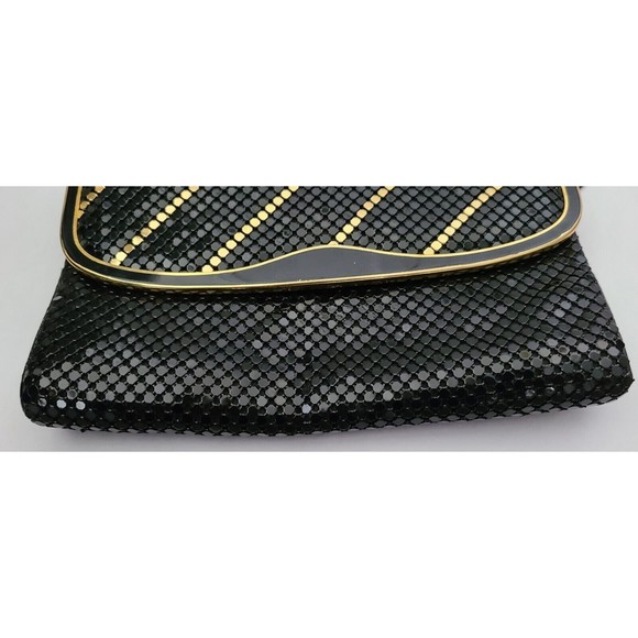 Rebecca Lynn Womens Evening Purse Black Gold Sequin Shoulder Strap 9"x6" - Picture 2 of 8